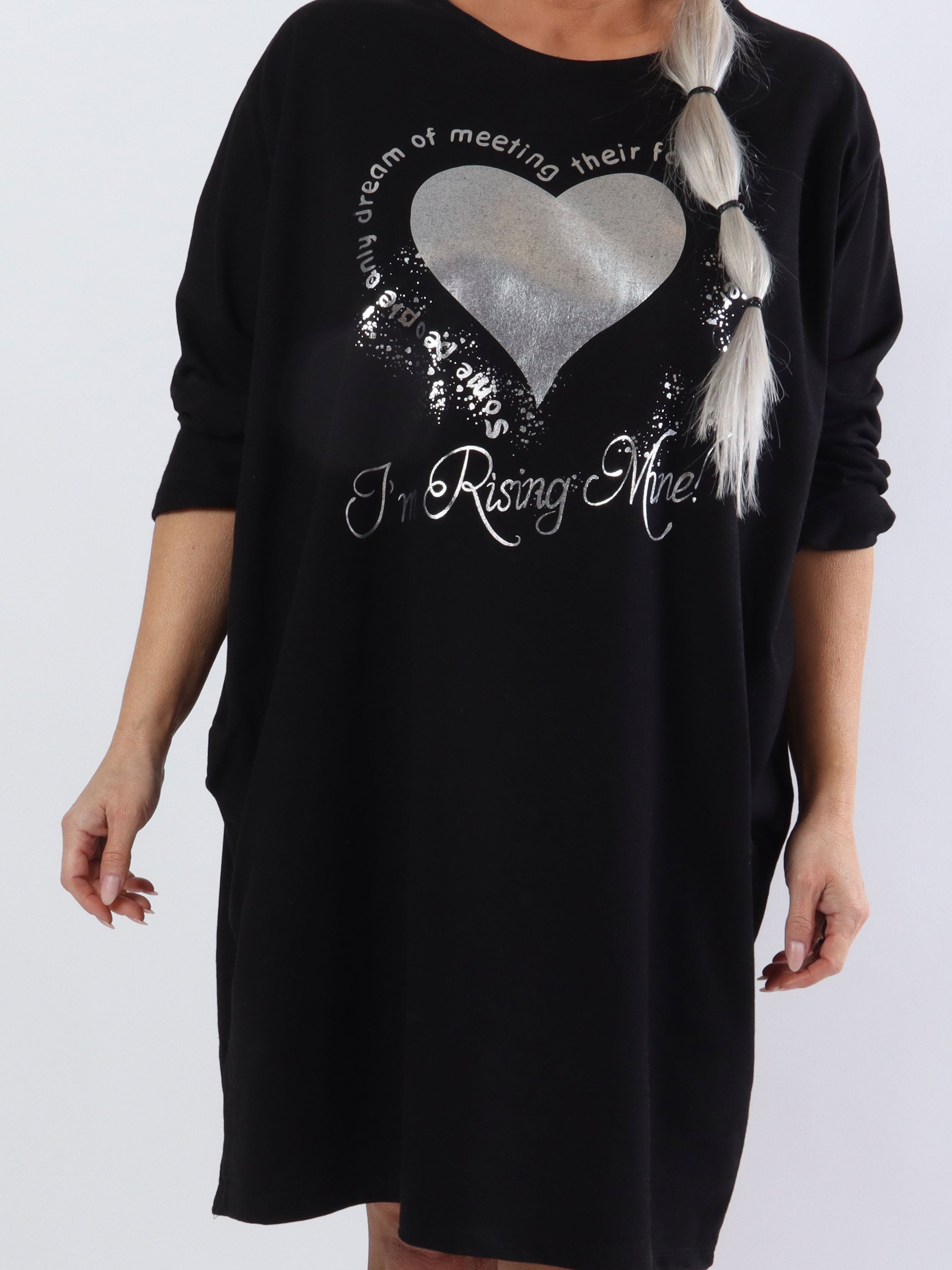 Hearty Dress - Söt bomullsklänning i stora storlekar med hjärtmönster